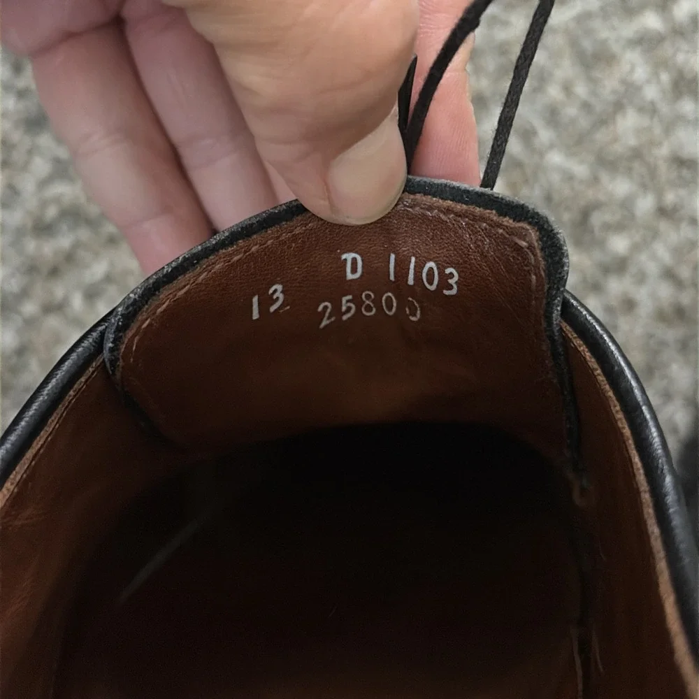 Allen Edmonds Flatiron Derby Oxfords Perforated Black Leather Sz 13 D 1103 25800